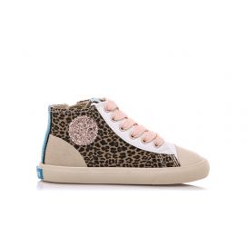 Mustang Free - Botita barefoot estilo Converse Leopardo - Niños