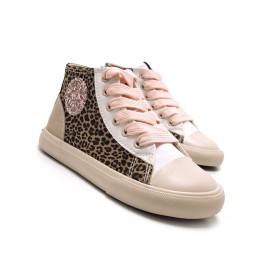 Mustang Free – Leopard Converse-Style Barefoot Boot – Kids