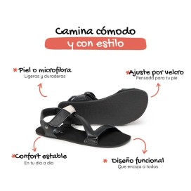 Oliva Freekers Mujer Piel | Sandalia barefoot con velcro