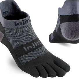 Meias de dedos Injinji Run Midweight No-Show | Running pelo tornozelo