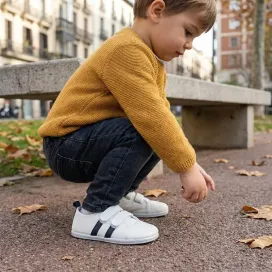 Batilas Urbana Retro Niños | Barefoot de piel para vestir