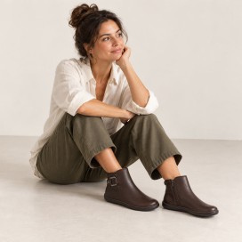 Vivant Kyra | Botas Barefoot em Pele com Fivela