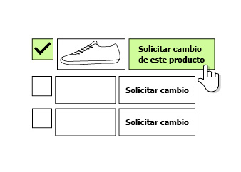 Paso 3 del proceso de cambio de talla o modelo