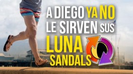 Diego ist aus seinen Luna-Sandalen herausgewachsen