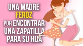 Eine leidenschaftliche Mutter, die einen Schuh für ihre Tochter finden muss