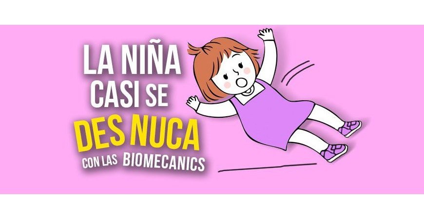 A menina quase quebrou o pescoço com a biomecanics