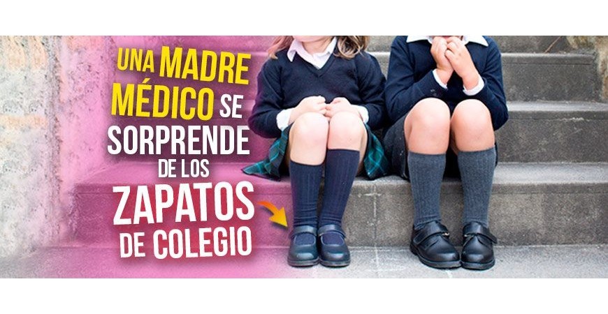 Uma mãe médica se surpreende com os sapatos da escola