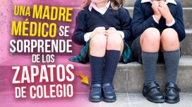 Eine Arztmutter ist von den Schulschuhen überrascht