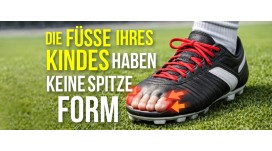 Fußballschuhe haben spitze Enden. Der Fuß Ihres Kindes nicht.