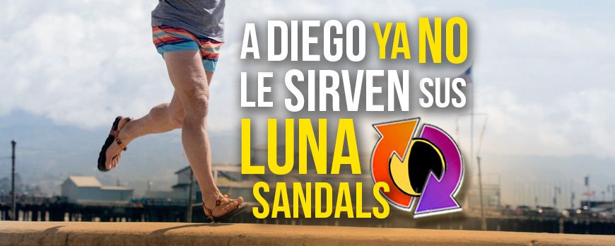 Diego ist aus seinen Luna-Sandalen herausgewachsen