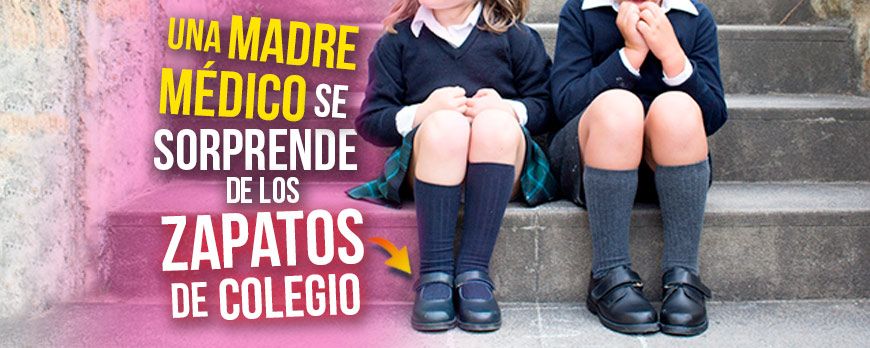 Uma mãe médica se surpreende com os sapatos da escola